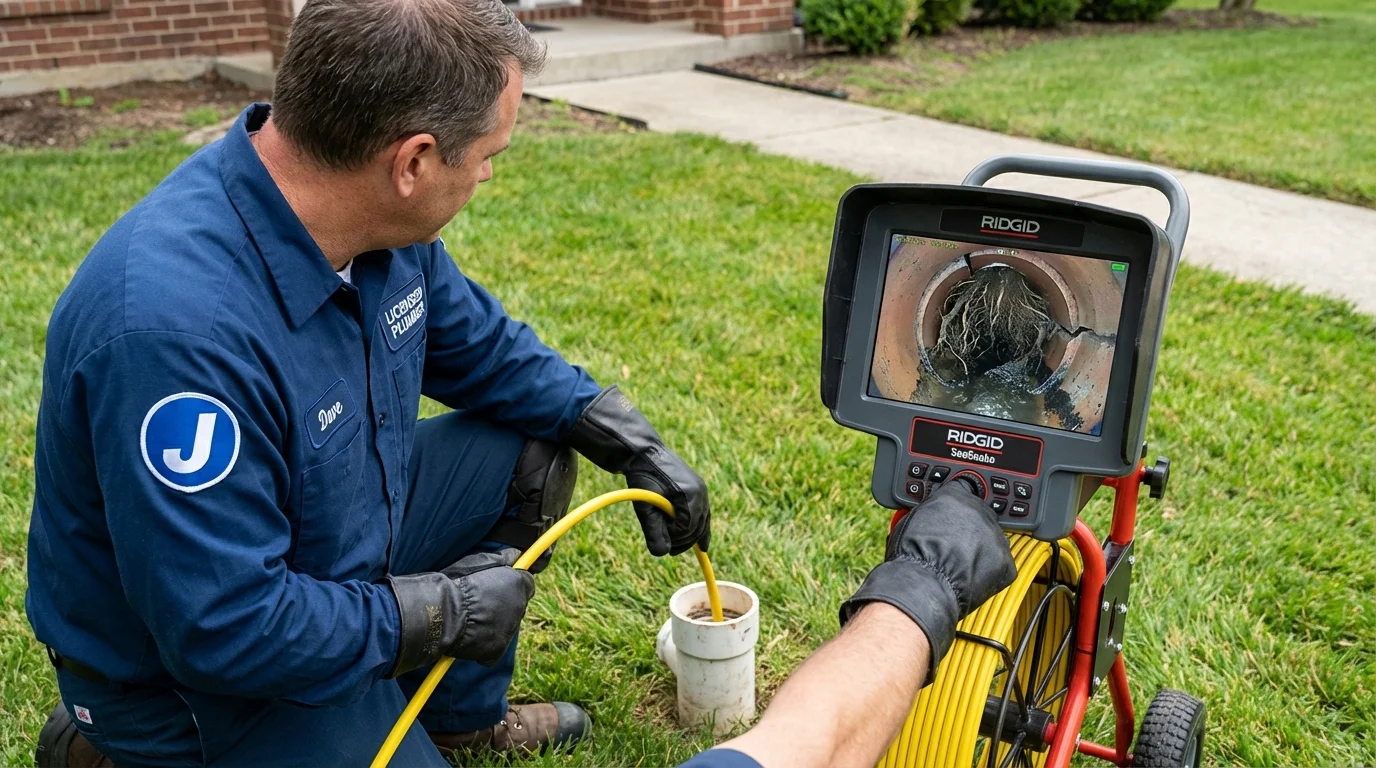 Sewer camera inspection being performed by Johns Plumbing LLC in Saint Croix Falls